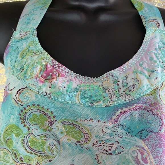 Lane Bryant Plus Size Floral Print Sequinned Blouse Size 22W - Picture 3 of 11